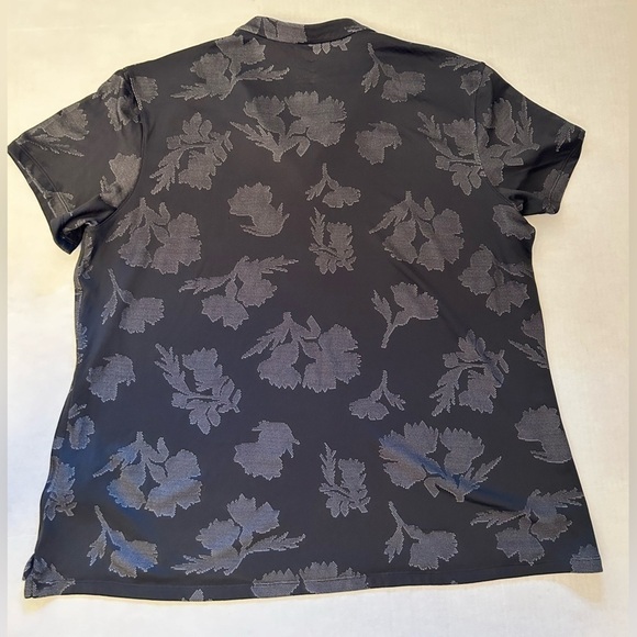 Nike Black Victory Floral Jacquard Performance V neck Polo Sz-XXL. V4 - Picture 2 of 10